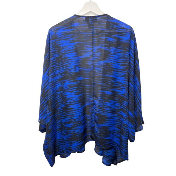 Lane Bryant Sheer Drape Cardigan 22/24 Blue Open Front Plus Size Top - Picture 6 of 9